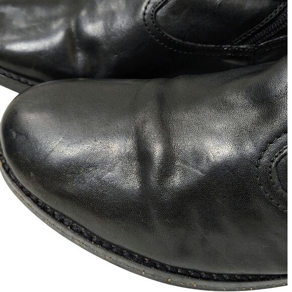 Coach Leather Whitley Tall Black Riding Boots Buckles Zipper Round Toe Size 10B - Picture 12 of 12